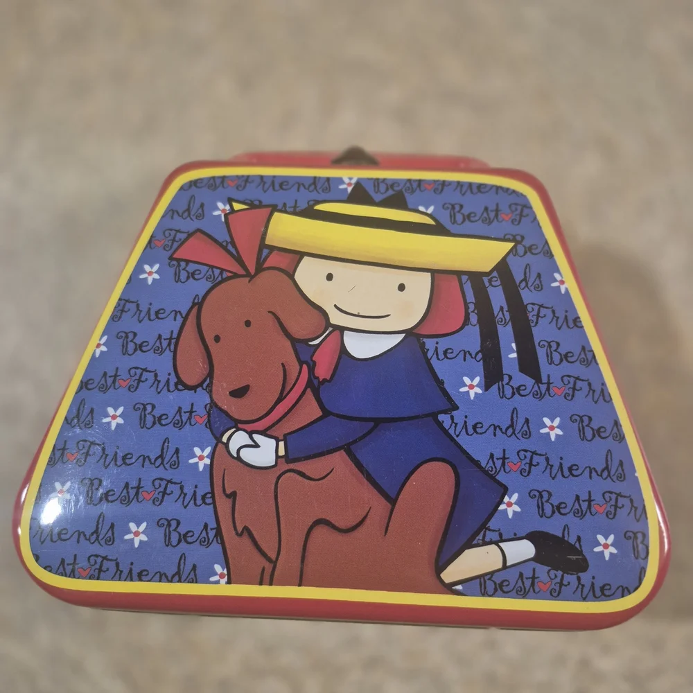 Best Friends Themed Food Storage Container Vintage Mini Tin Lunchbox